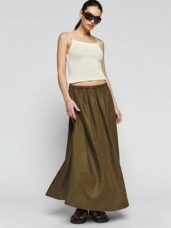 Reformation Tops - Reformation Linda Cotton Open Back Tank Fior Di Latte
